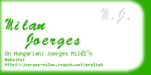 milan joerges business card